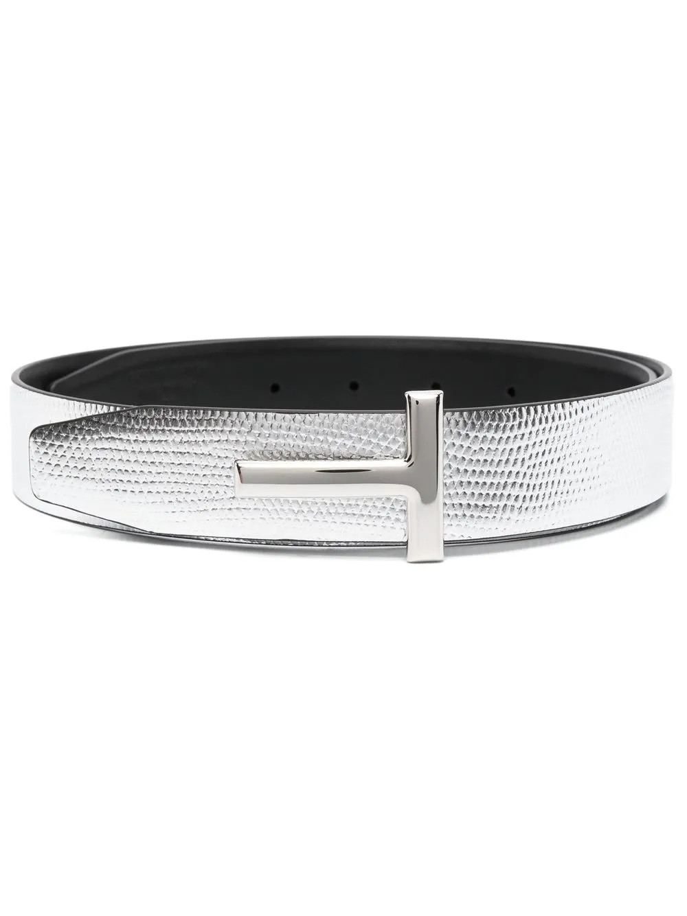 TOM FORD - Cinto metálico efeito pele de réptil - mulher - couro de bezerro/couro de bezerro/Cobre - | Farfetch (BR)