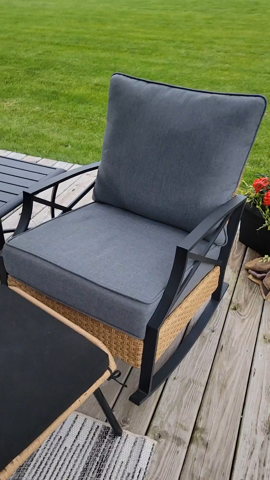 Outdoor deck styling with Lowes furniture.  Outdoor decor for home and garden #outdoor decor #patio #deck #outdoorfurniture #outdoorliving #homeandgarden

#LTKHome #LTKSaleAlert #LTKSeasonal