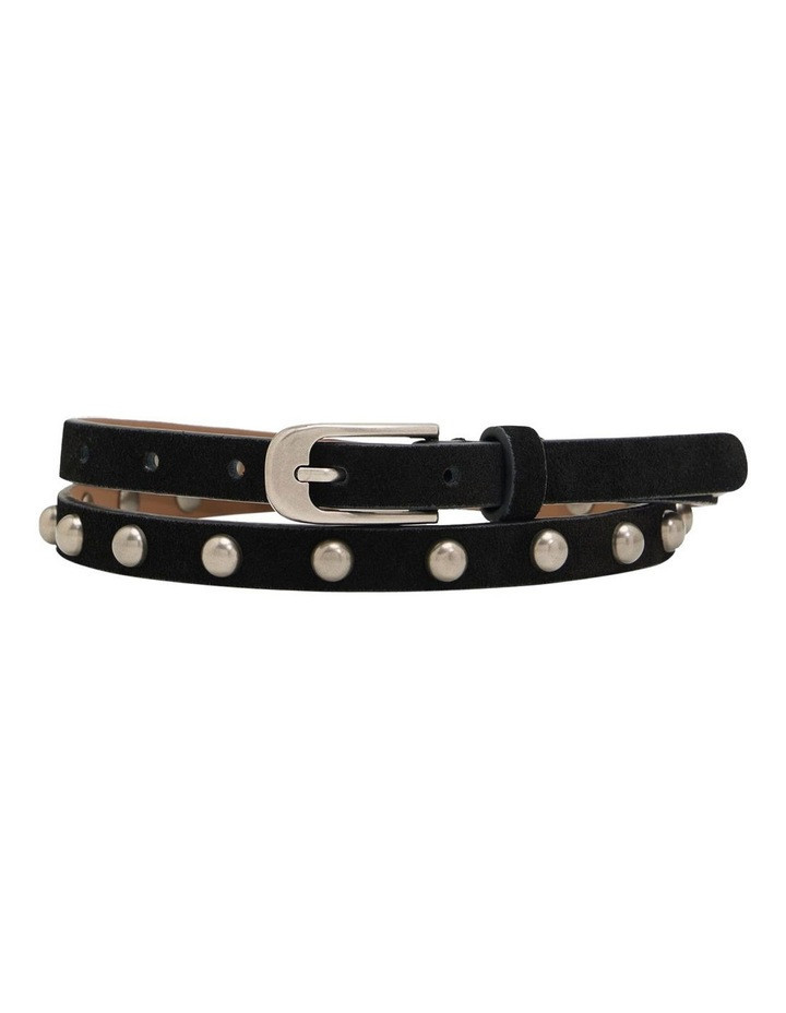 Oxford Gloria Skinny Stud Belt in Black S/M | Myer