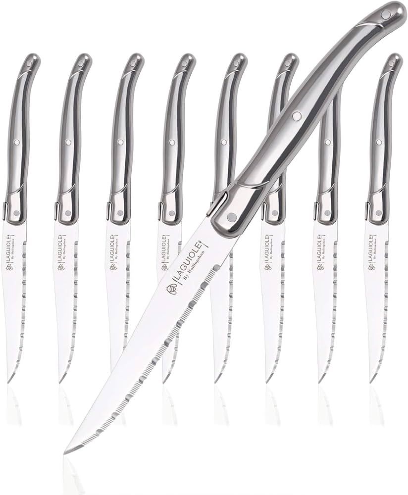 Laguiole by Hailingshan Steak Knives Serrated Edge Sharp Light Premium Dishwasher Safe Stainless ... | Amazon (CA)