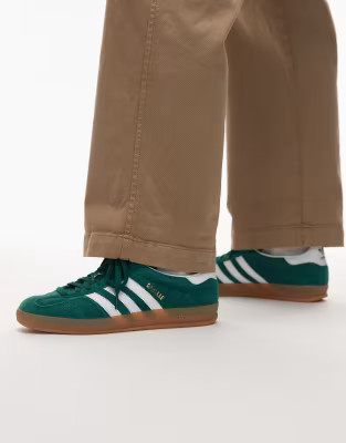 adidas Originals Gazelle Indoor sneakers in green and white | ASOS (Global)