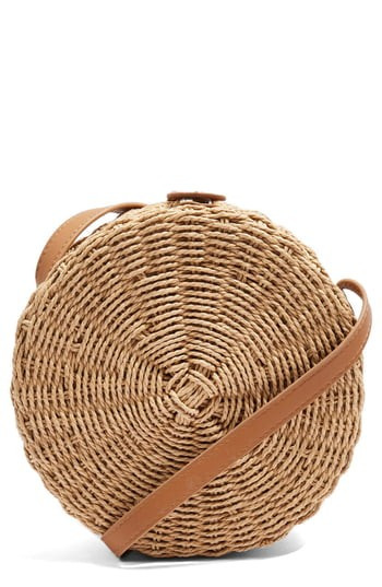 Topshop Barbar Straw Crossbody Bag - Beige | Nordstrom