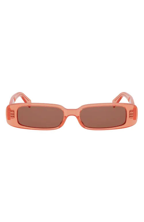 CELINE 53mm Rectangle Sunglasses in Shiny Orange/bordeaux at Nordstrom | Nordstrom