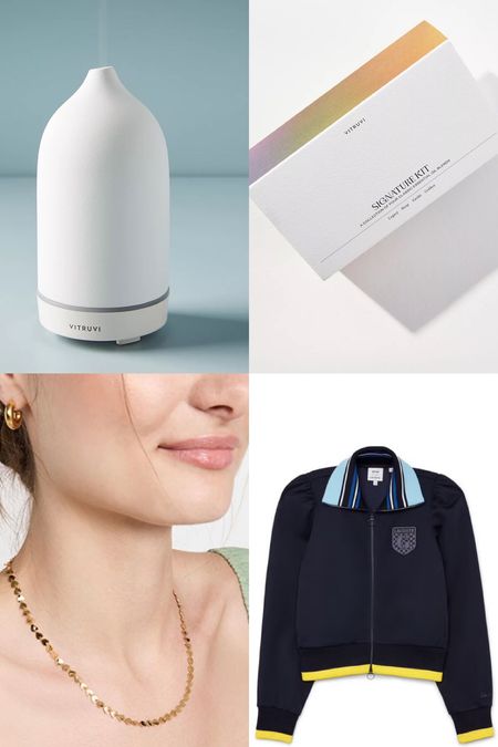 Holiday gift guide for her! This holiday season, we recommend gifting a Vitruvi essential oil diffuser, a heart link necklace by Loeffler Randall or a Goop x Lacoste navy sweatshirt! #giftguide #diffuser #christmas #goop #sweatshirt  

#LTKstyletip #LTKHoliday #LTKSeasonal