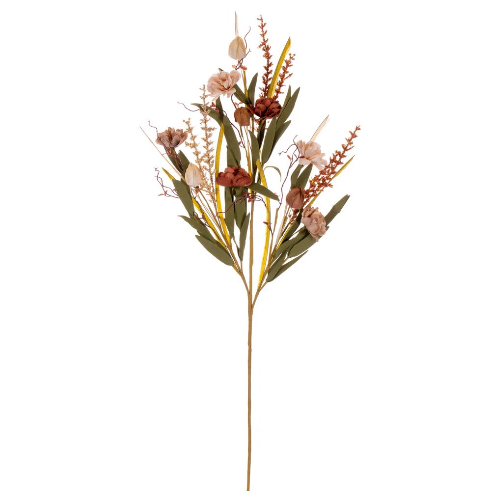 Primrue 31" Brown Artificial Carnation and Chinese Lantern Spray, 2 per bag. | Wayfair North America