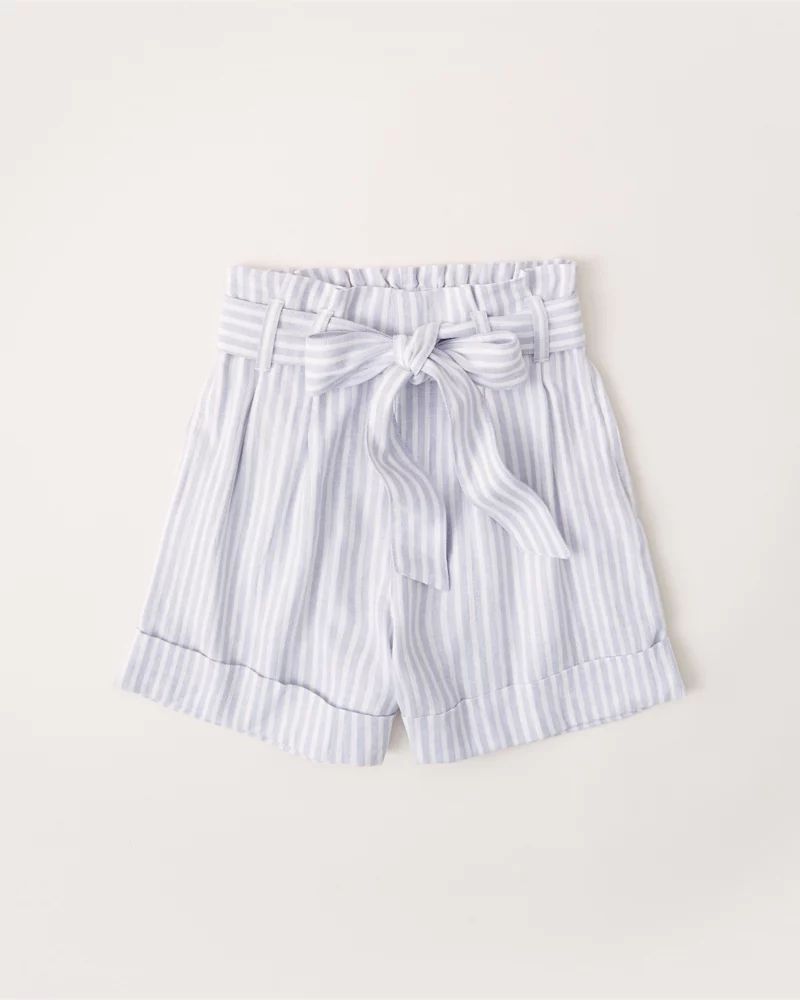 Linen-Blend Belted Shorts | Abercrombie & Fitch (US)