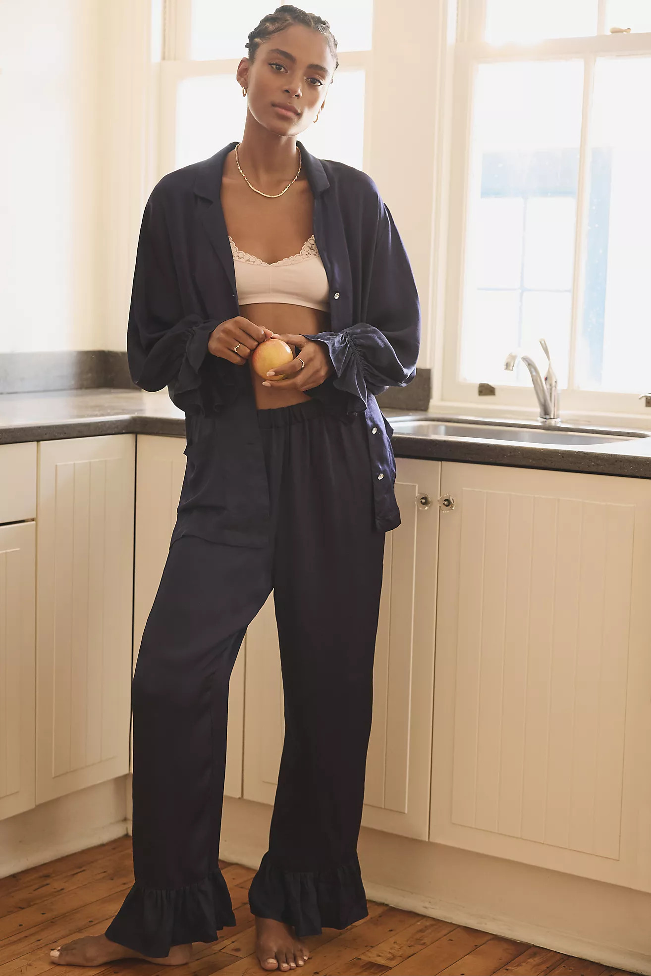 Love Stories Blanca Long-Sleeve Buttondown Pajama Shirt | Anthropologie (US)