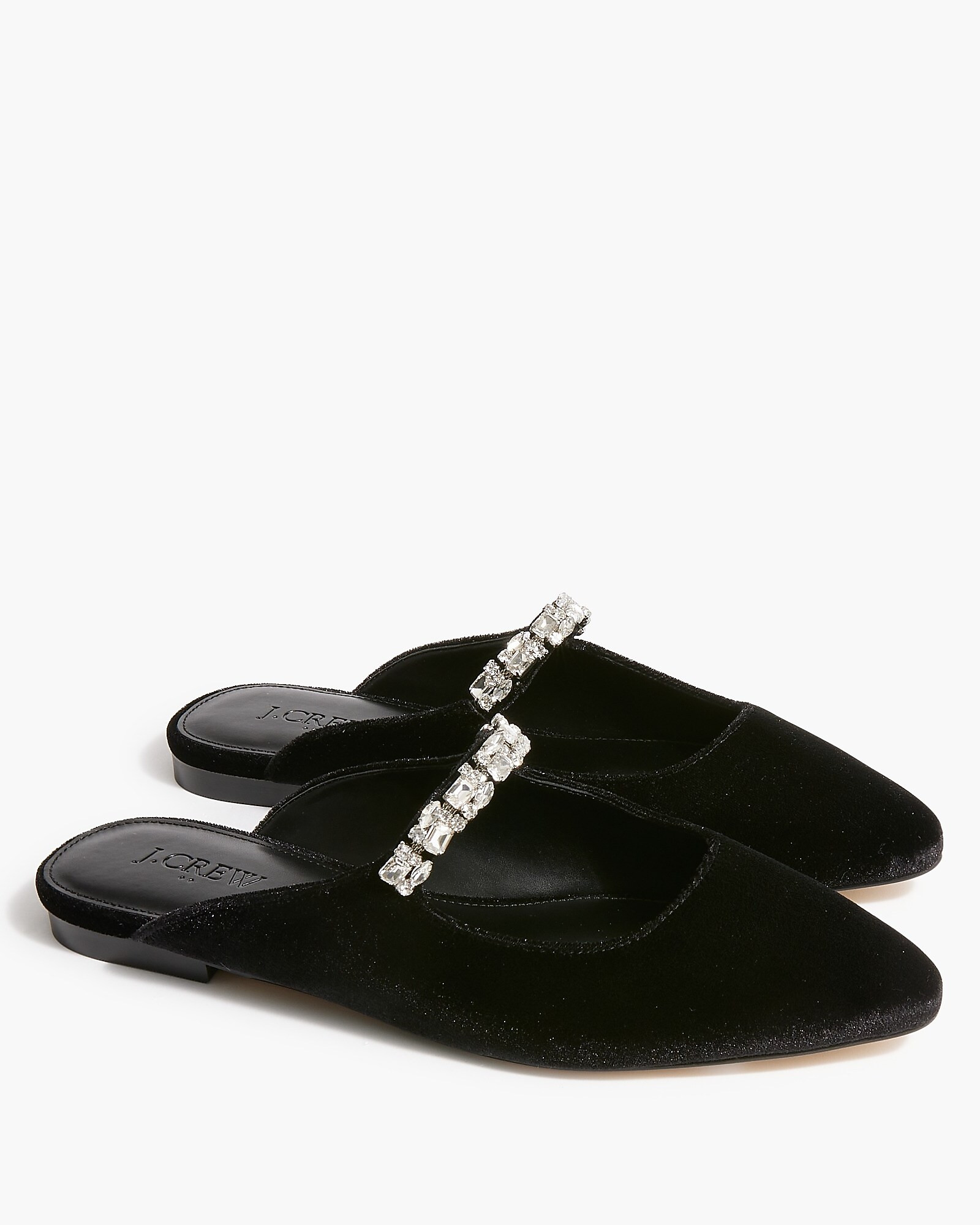 Velvet rhinestone mules | J.Crew Factory