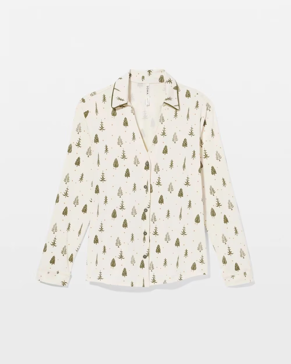 Long-Sleeve Notch Collar Pajama Top | Soma | SOMA