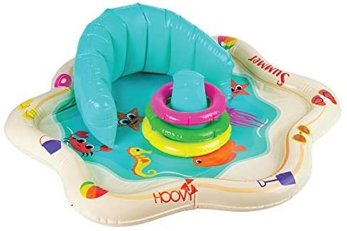 Inflatable Baby Splash Mat with Backrest & Fun Stackable Rings | Inflatable Baby Splash Pool | Infan | Amazon (US)