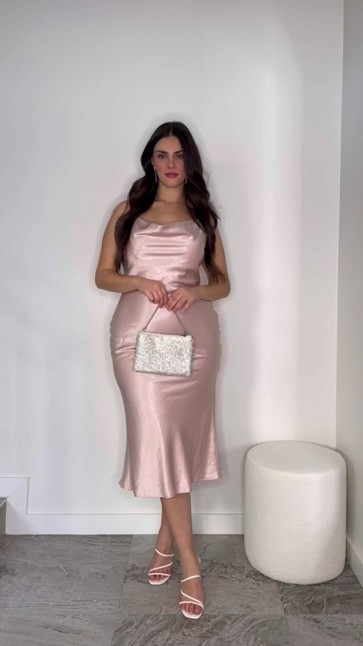 Size 12 blush pink slip midi dress! Perfect for a bridesmaid. 5’8 curve fashion 

#LTKaustralia #LTKstyletip #LTKcurves
