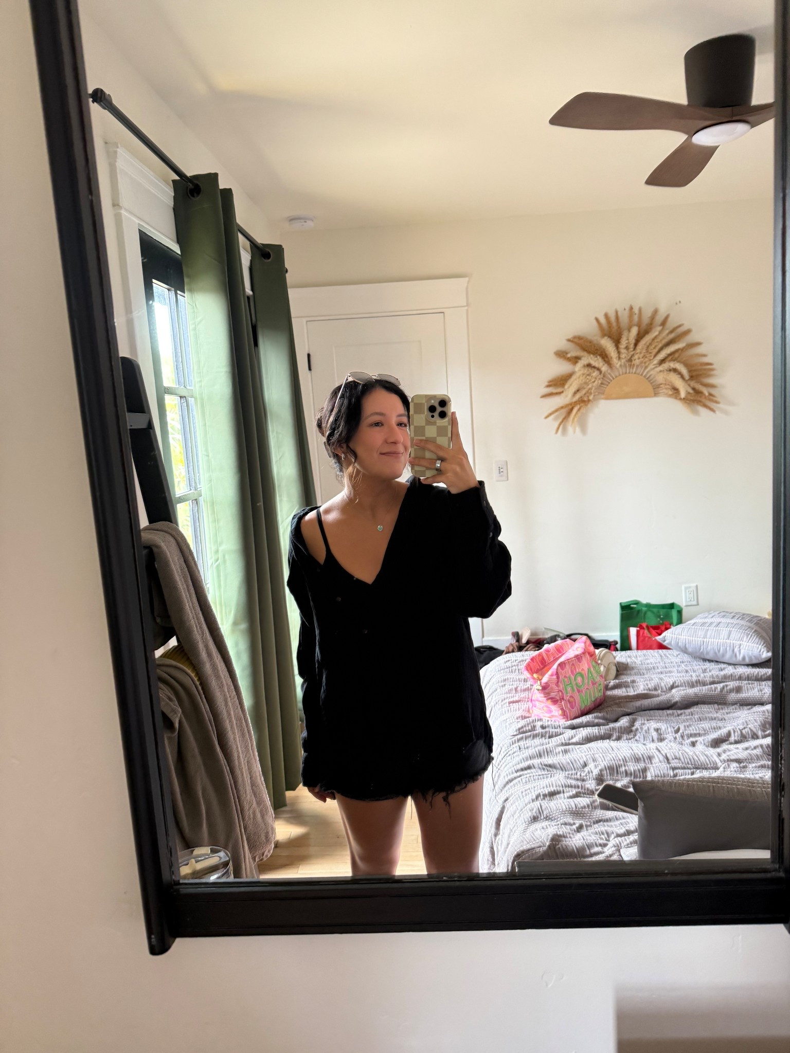 Beachy but make it cozy 🖤
Threw this oversized black top over my swimsuit for the comfiest post-beach look. Effortless, breathable, and still cute enough to wear straight to brunch. Linked the exact top + my fave phone case!

#LTKSwim #LTKunder50 #LTKStyle #BeachToBrunch #EffortlessStyle #CozyChic #SwimCoverupVibes #LTKFinds #MinimalStyle #SoftLifeMoments

#LTKOver40 #LTKSaleAlert #LTKFindsUnder50