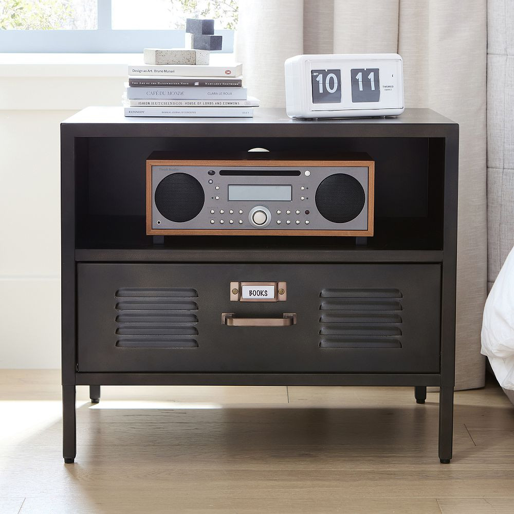 Locker Industrial Black  Nightstand (24") | Pottery Barn Teen