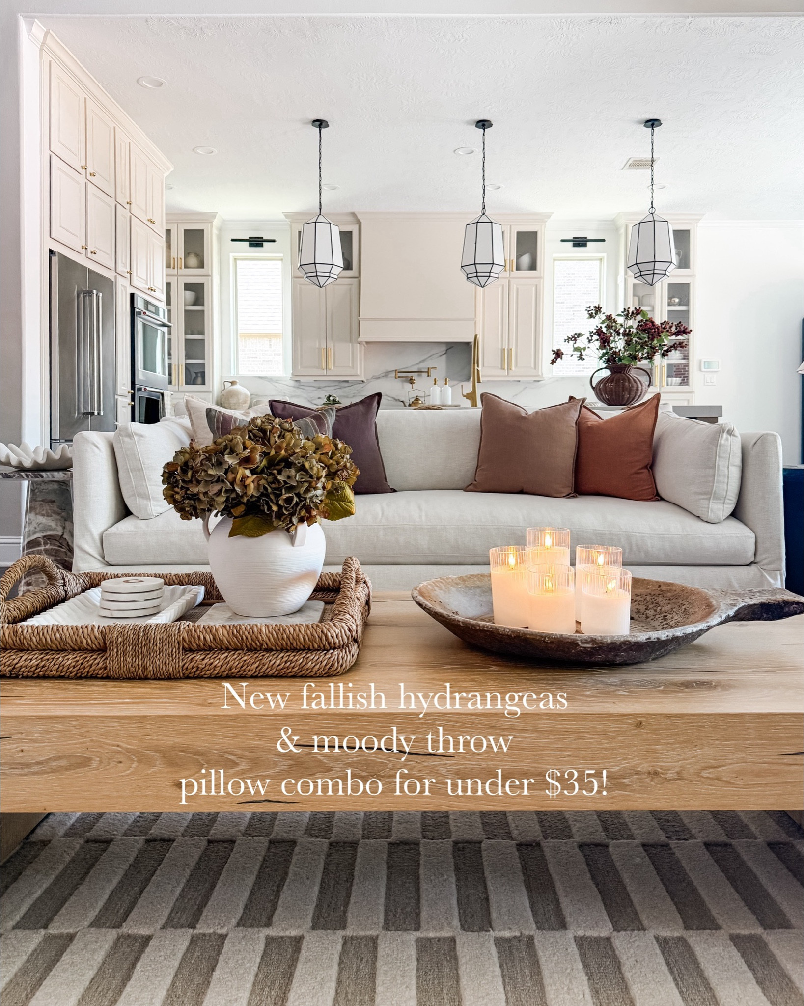 These hydrangeas look naturally dried but they’re faux — and they’re from Amazon! So easy to style, and perfect for that effortless, organic fall look. Gorgeous for early fall decorating or adding a touch of warmth to your space year-round.

faux hydrangeas, fall home decor, neutral florals, Amazon home finds, dried look flowers, organic fall style, cozy decor, transitional fall decor, earthy florals, easy fall decorating

#LTKSeasonal #LTKHome #LTKStyleTip