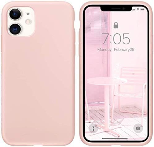 IceSword iPhone 11 Case Pink Sand, Thin Liquid Silicone Case, Soft Silk Microfiber Cloth, Matte P... | Amazon (US)