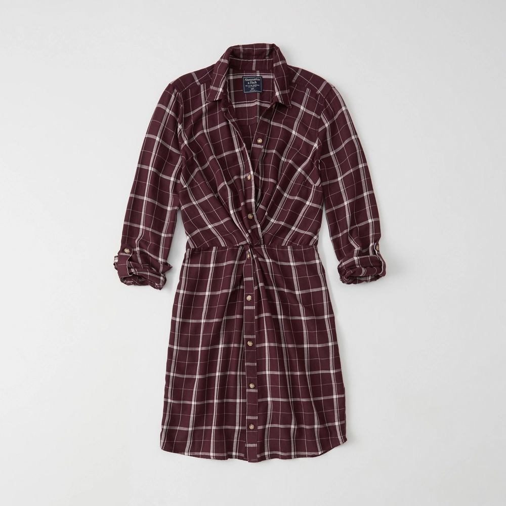 Knot-Front Shirtdress | Abercrombie & Fitch US & UK