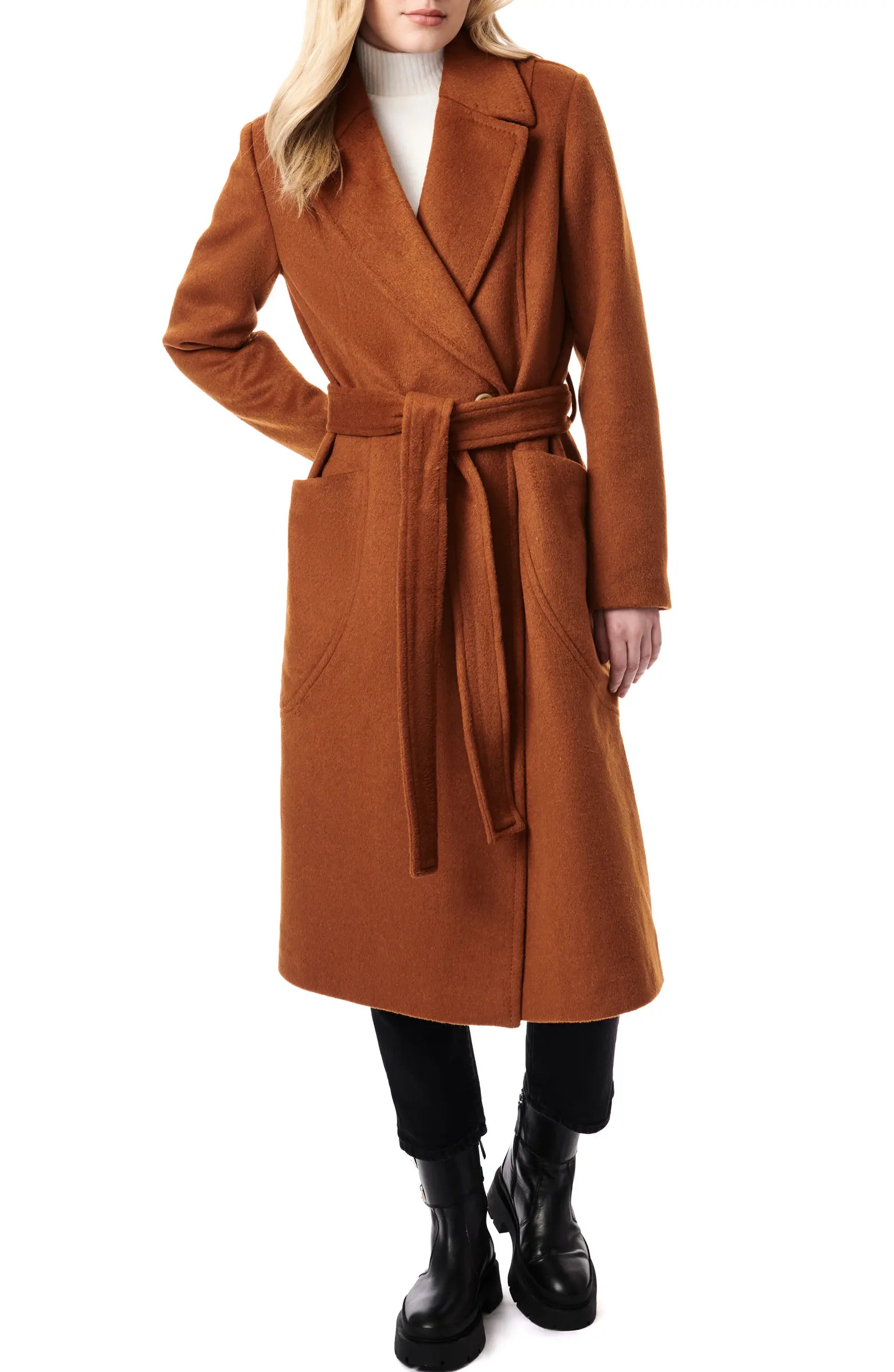 Belted Wool Blend Longline Coat | Nordstrom