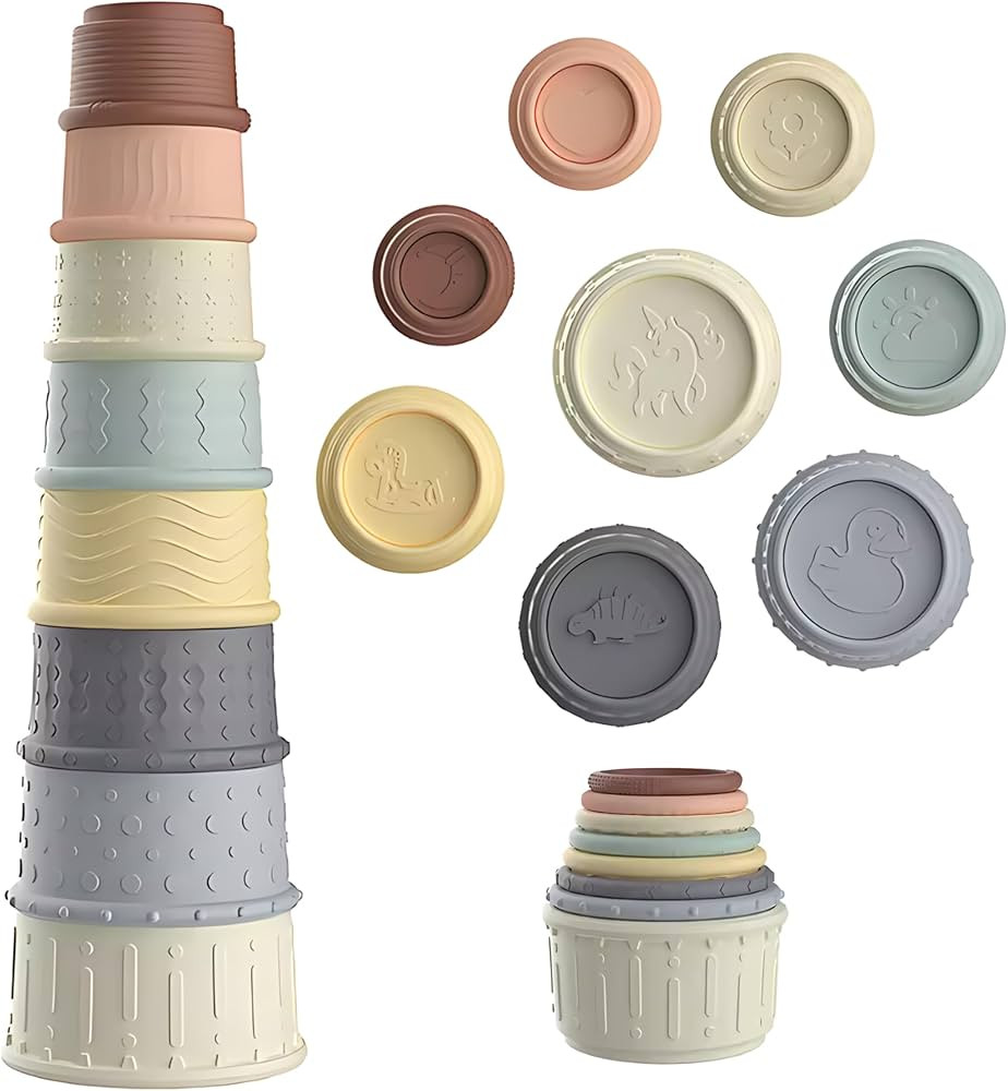 Stacking Cups Activity for Baby | Early Development and Sensory Training | Silicone Soft Teething... | Amazon (US)