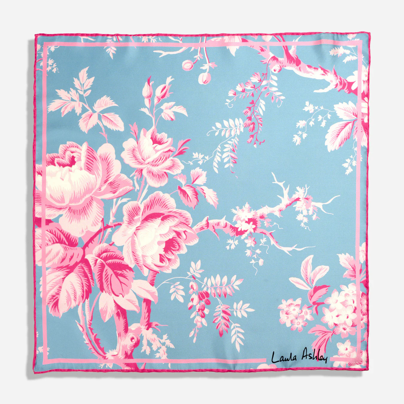 Laura Ashley X Kentucky Derby Charndon Periwinkle Bandana | Silk Scarves | Tie Bar | The Tie Bar