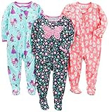 Simple Joys by Carter's Toddlers and Baby Girls' Loose-Fit Polyester Jersey Footed Pajamas, Pack ... | Amazon (US)