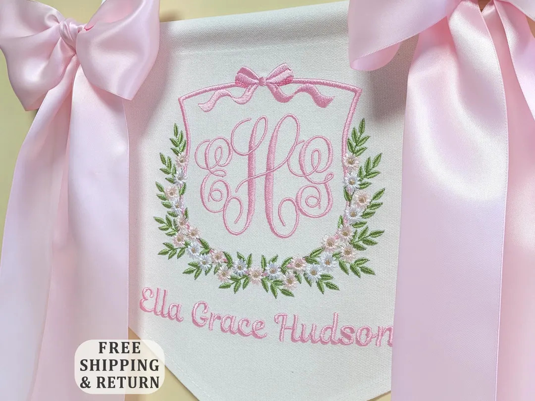 Custom Monogram Baby Banner for Hospital, Baby Announcement Banner for Hospital Baby Door Hanger,... | Etsy (US)