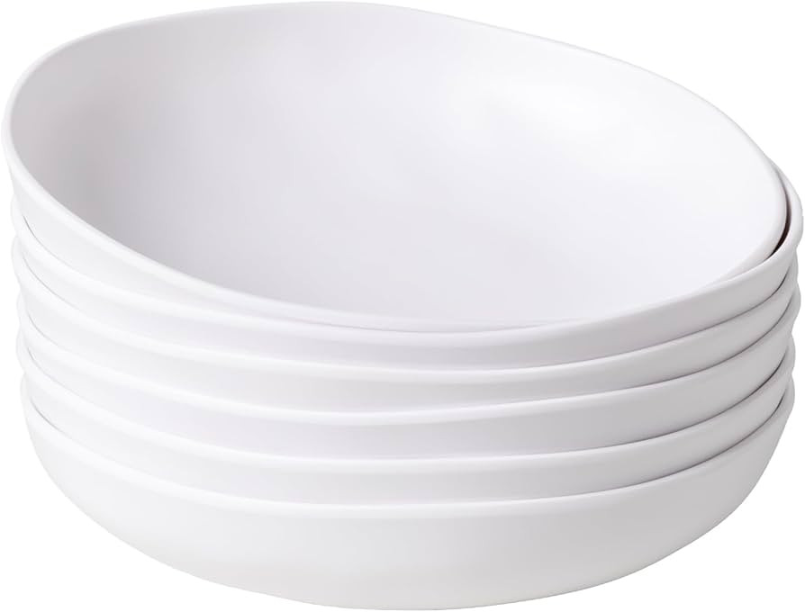 Melamine Pasta Bowl Set, Set of 6, Large 9'' and 40 OZ Salad Bowls Set, Shatterproof Dinner Bowl,... | Amazon (US)