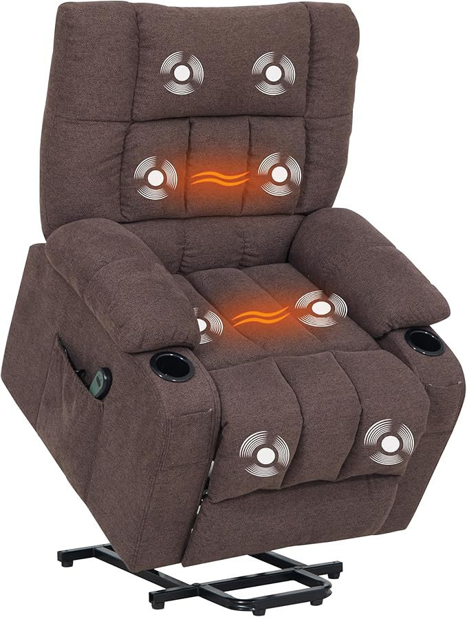 Power Lift Recliner Chair with Massage & Heat, Electric Reclining Chair for Elderly with Adjustab... | Amazon (US)