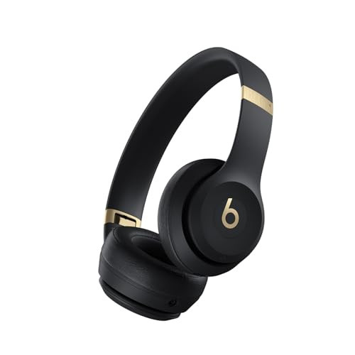 Beats Solo 4 - Wireless On-Ear Bluetooth Headphones, Up to 50-Hour Battery Life, Ultra-Lightweight Comfort, Powerful and Balanced Sound, Apple & Android Compatible - Black & Gold | Amazon (US)