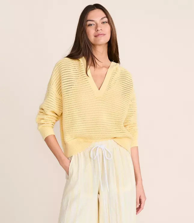 Lou & Grey Stitchy Hoodie Sweater | LOFT