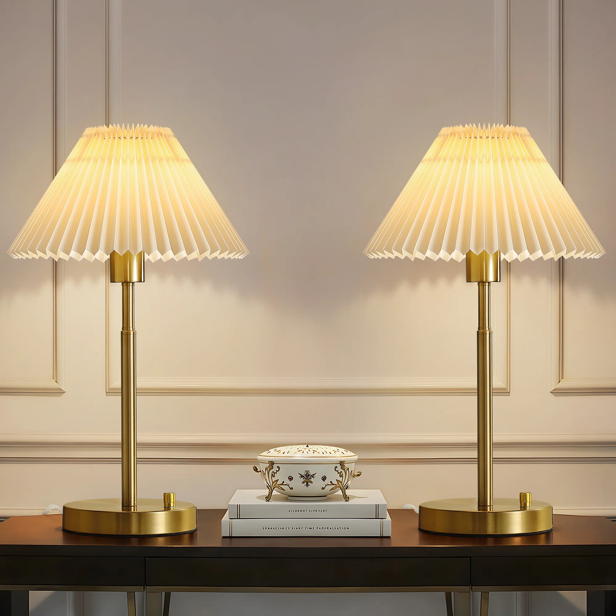 19.16'' Modern Table Lamp with Stepless Dimming and Usb Included (Set of 2) | Wayfair North America