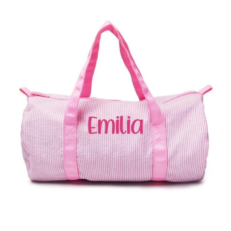 Personalized Baby Duffle Bag, Monogram Seersucker Bag, Monogrammed Baby Gifts, Kids Duffel Bag, M... | Etsy (US)