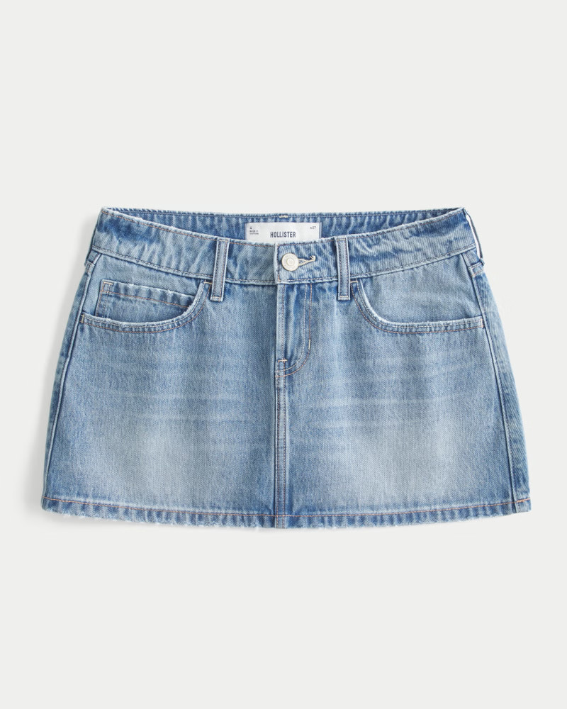Low-Rise Denim Mini Skort | Hollister (US)