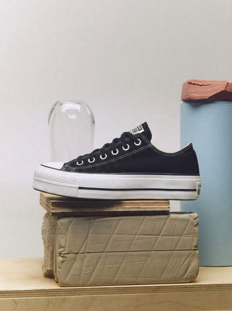 Converse All Star Women Platform Sneakers Canvas Breathable Comfort Running Walking School Daily Black White Faded Pre-Owned 7 560250C | SHEIN