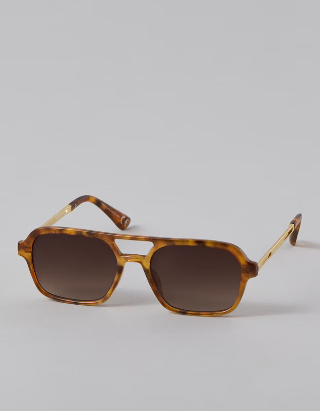 AE Top Bar Tortoise Sunglasses | American Eagle Outfitters (US & CA)