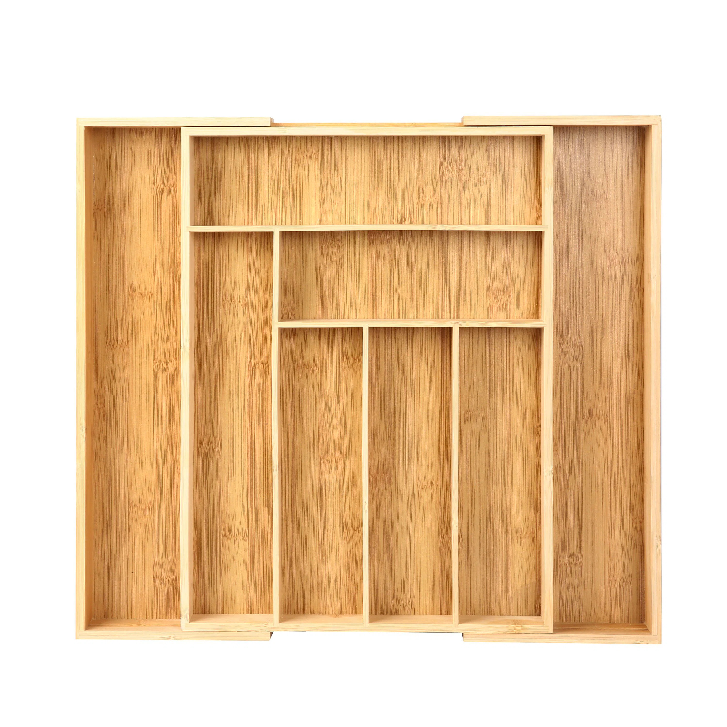 All-in-One Expandable Bamboo Kitchen Drawer Organizer | Large Adjustable Tray to Declutter Your F... | Wayfair North America