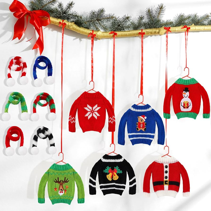 12 Pcs Christmas Elf Doll Clothes Elf Accessories Set, Christmas Elf Sweater Christmas Elf Scarf ... | Amazon (US)