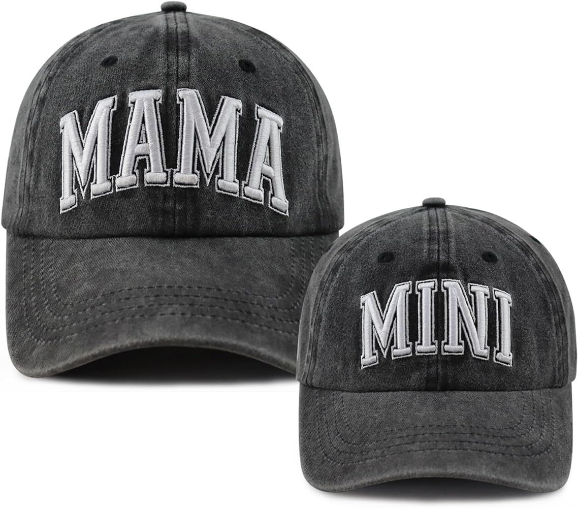 2PCS Mama and Mini Matching Baseball Cap for Mom Girl, Adjustable Cotton Embroidered Parent-Child... | Amazon (US)