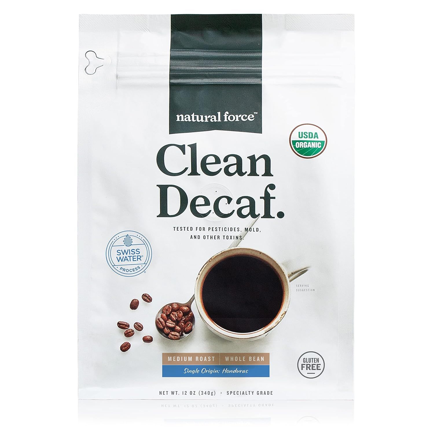 Natural Force - Organic Clean Decaf Coffee, Mold & Mycotoxin Free, Lab Tested for Toxins & Purity... | Amazon (US)