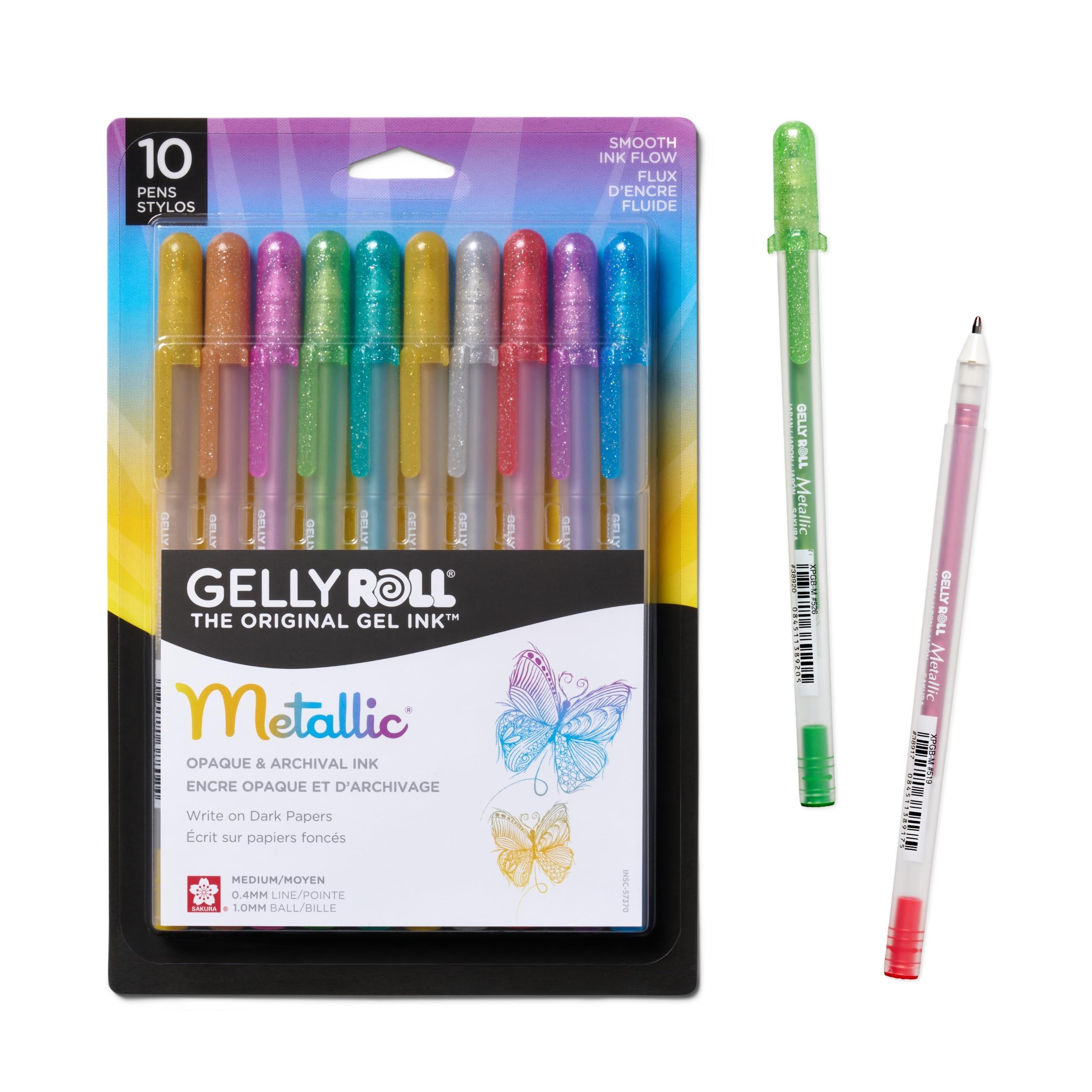 SAKURA Gelly Roll Metallic Gel Pens - Pens For Scrapbook, Journals or Drawing - Art Gifts, Holida... | Amazon (US)