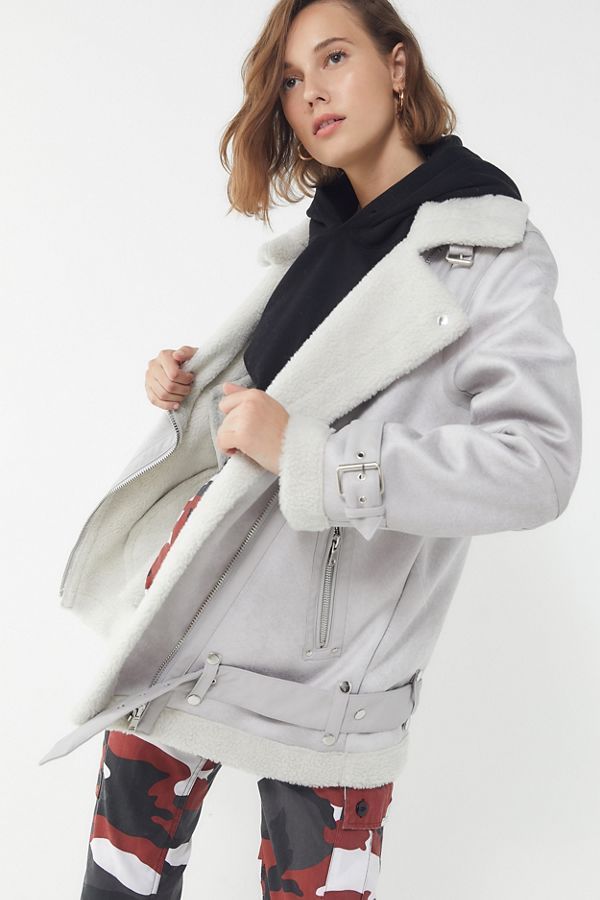 UO Oversized Faux Leather Aviator Jacket | Urban Outfitters (US and RoW)