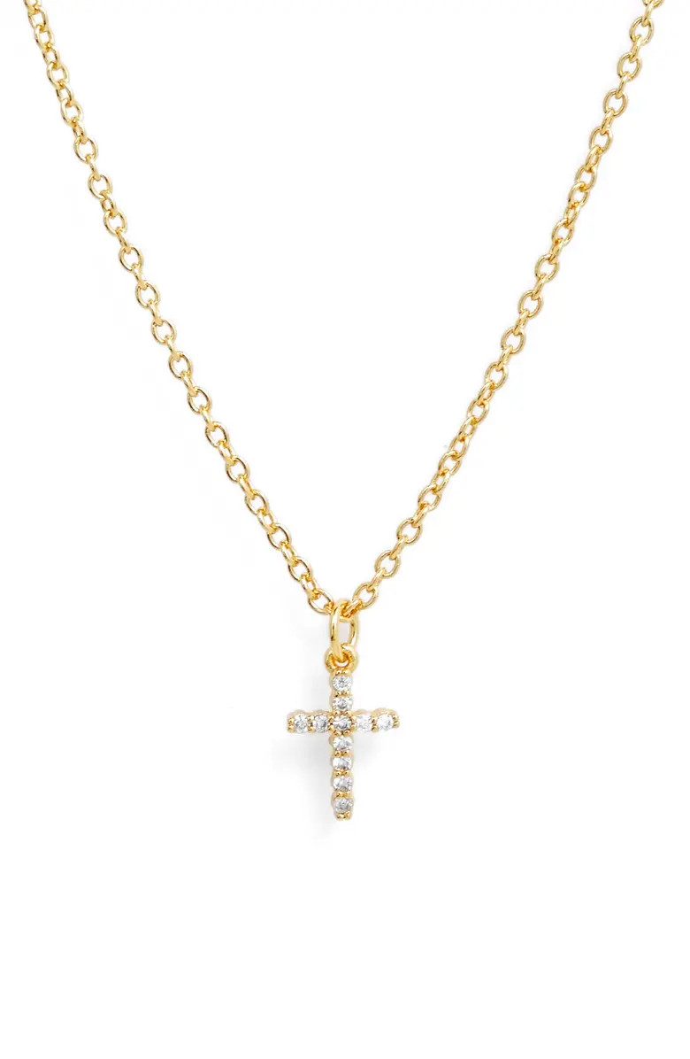 Cubic Zirconia Mini Cross Pendant Necklace | Nordstrom