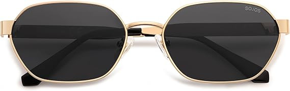 SOJOS Trendy Polarized Hexagon Sunglasses for Women Men, UV400 Retro Rectangle Shades SJ1238 | Amazon (US)
