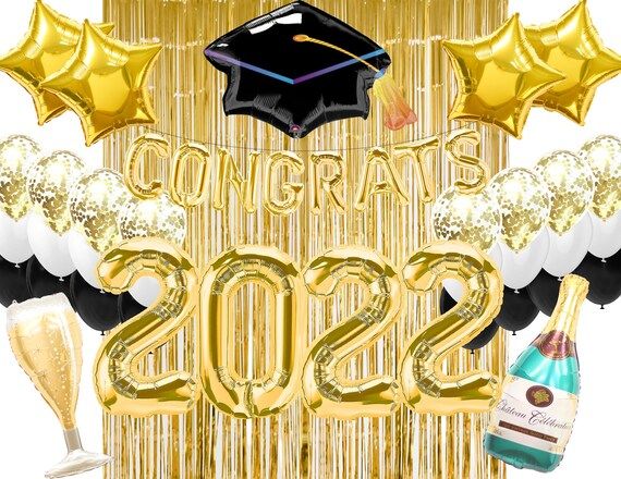 Graduation party decoration kit - 2022 graduation party supplies - gold number 2022 balloons | Etsy (US)