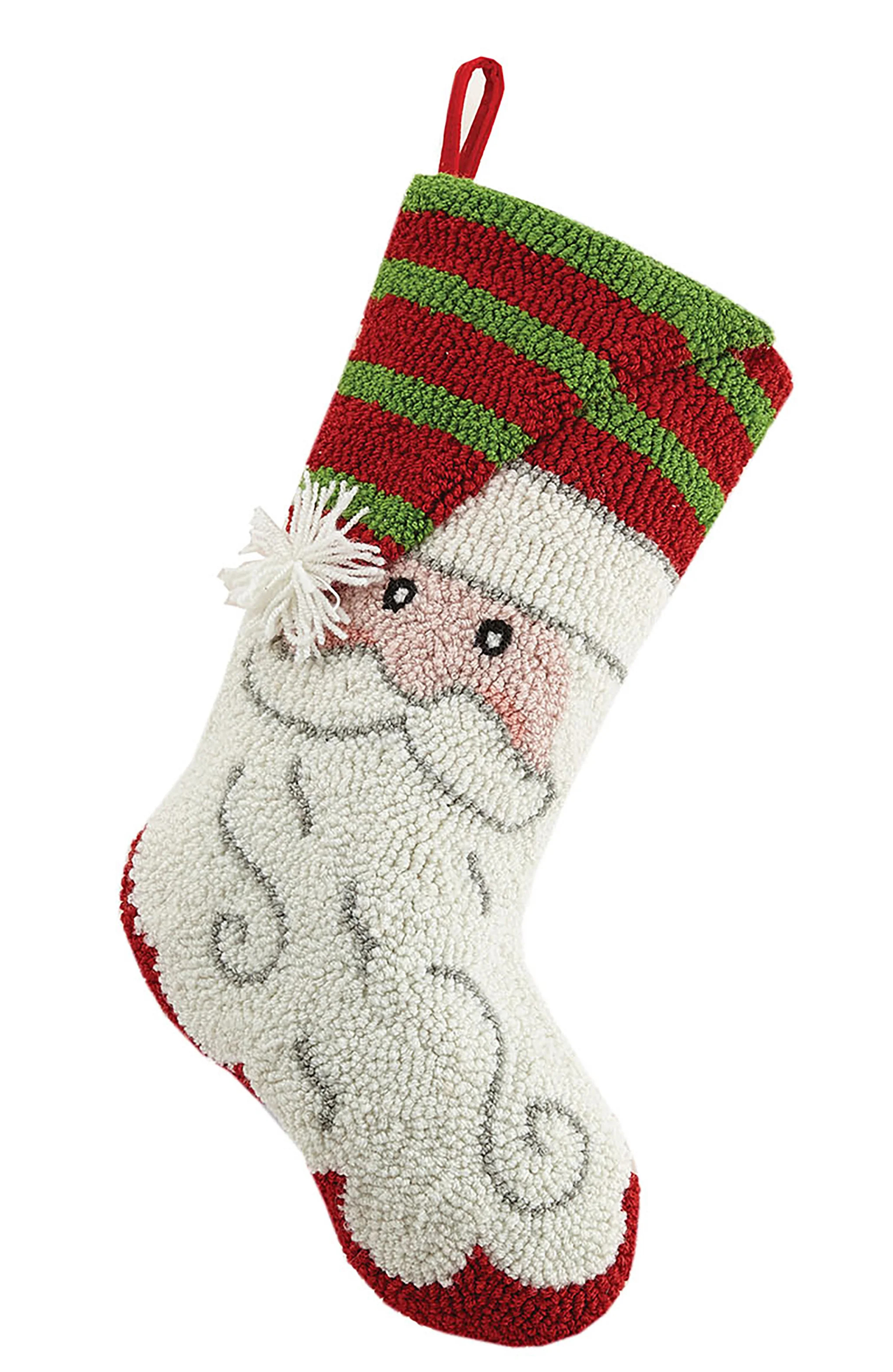 3D Striped Santa Hook Stocking | Wayfair North America