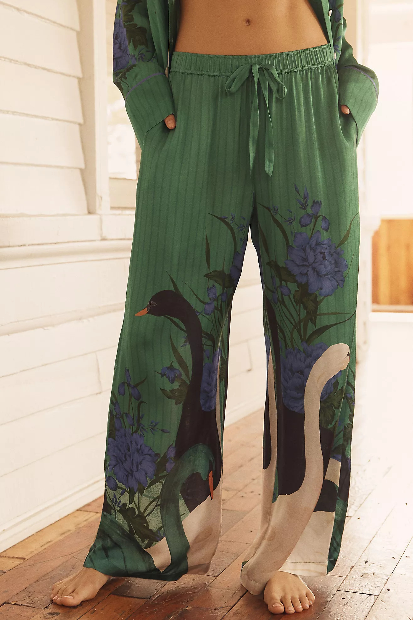 The LyreBird Silky Pajama Pants | Anthropologie (US)