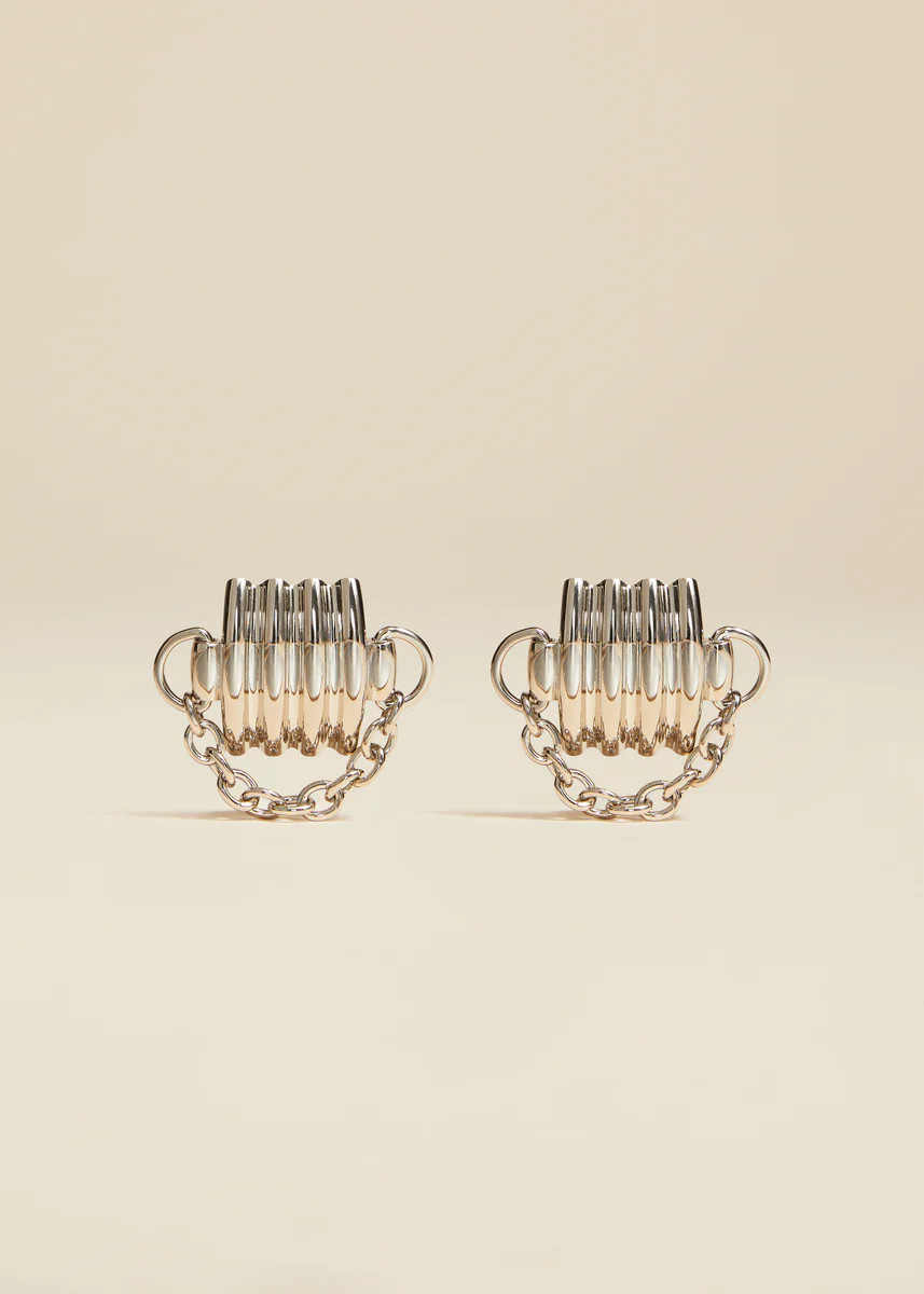 The Julius Chain Earrings in Silver | Khaite