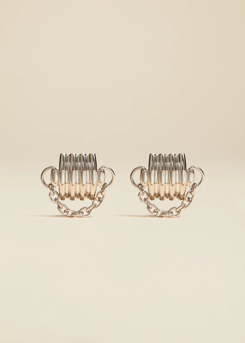 The Julius Chain Earrings in Silver | Khaite
