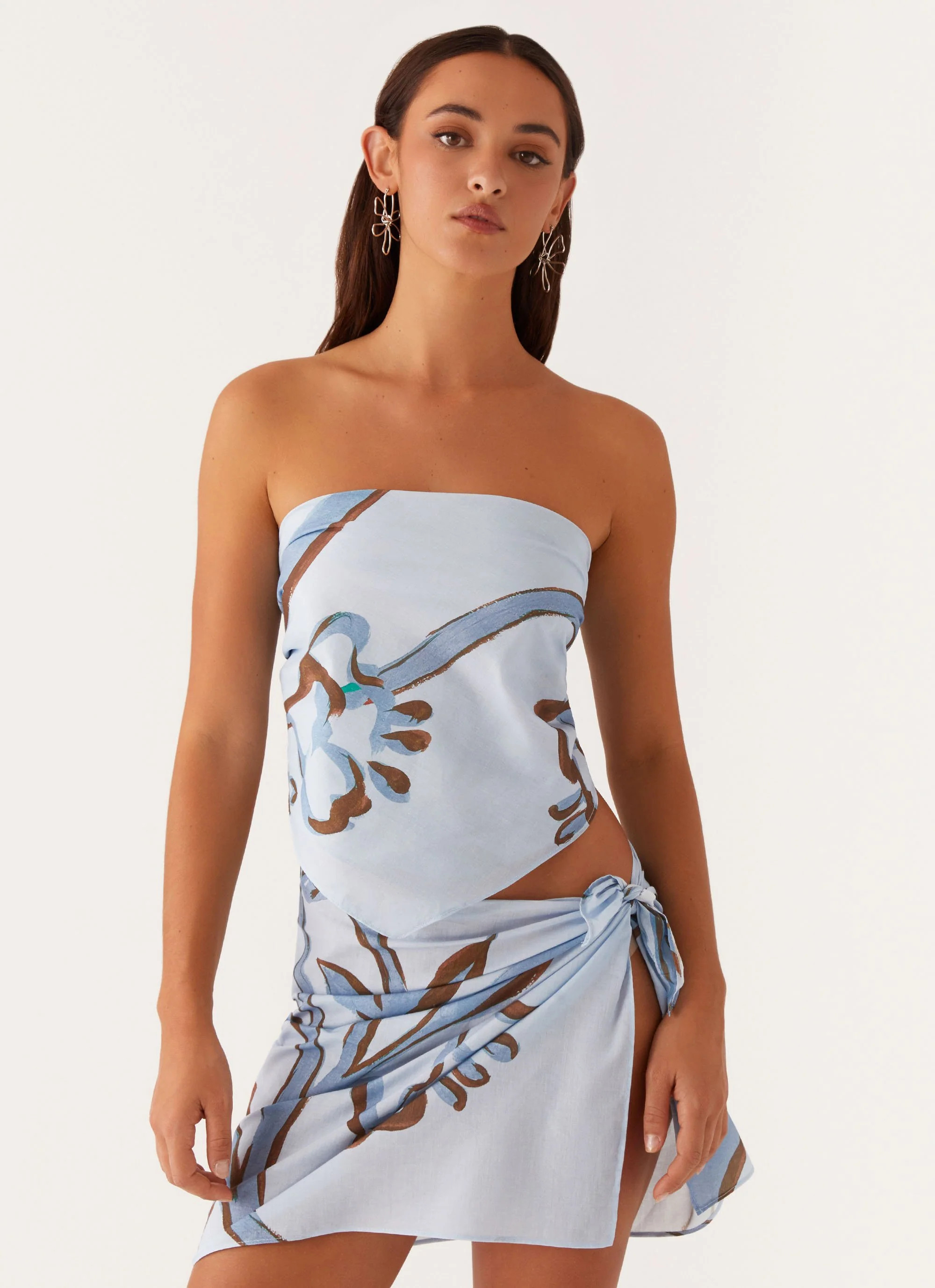 Ocean Is Calling Mini Sarong - Blue Floral Print | Peppermayo (Global)