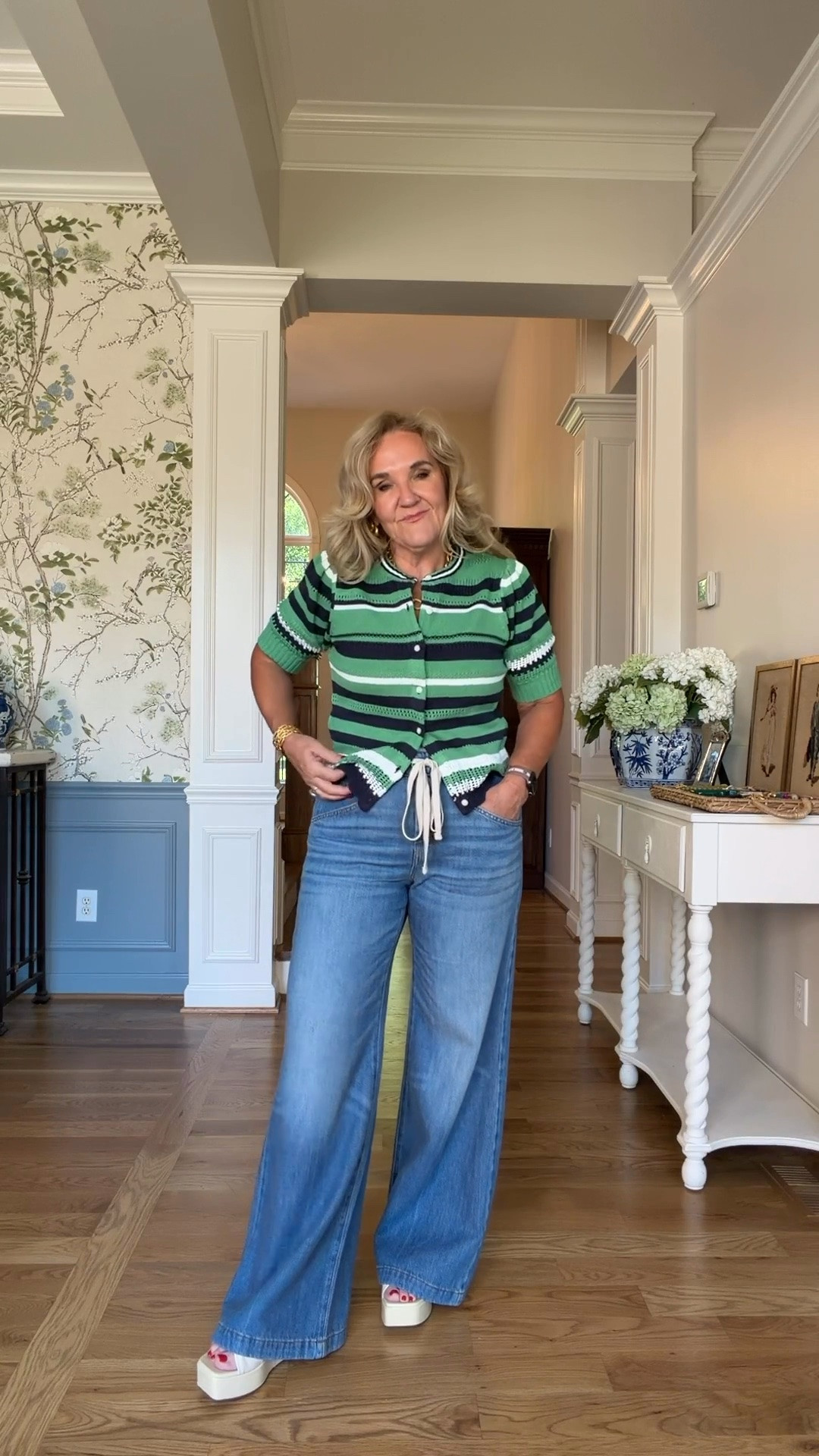 This striped cardigan is such a fun way to add color to your everyday wardrobe! 💚 I paired the medium cardigan with my favorite wide-leg jeans (size 29 regular) for an effortless high-low look that’s comfortable, polished, and easy to recreate. Mix affordable finds with timeless staples for a look that feels elevated without overspending.

💡 LTK MADE EASY

❤️ Heart = Support my posts
🔖 Save = Get sale & restock alerts
📋 Lists = Keep favorites organized
📲 Share = Send to yourself for later
💬 Comment = Ask me anything

#LTKootd #LTKSeasonal #LTKOver40