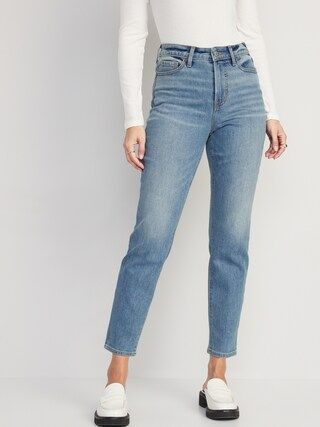 High-Waisted O.G. Straight Built-In Warm Ankle Jeans for Women | Old Navy (US)